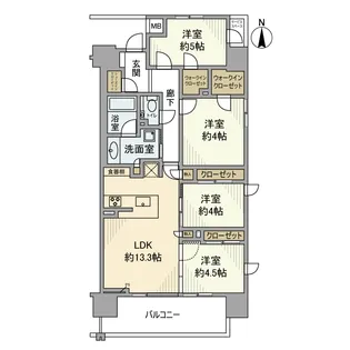 パークホームズ浦和仲町プレイス【2階】の間取り