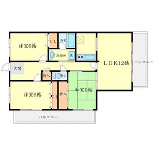 ロイヤルクイーンズパーク春日【6階】の間取り