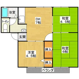 サンシティ栗ノ木A棟【2階】の間取り
