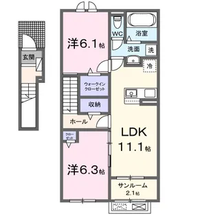 クレールA【2階】の間取り