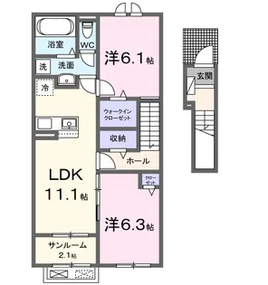 クレールA【2階】の間取り