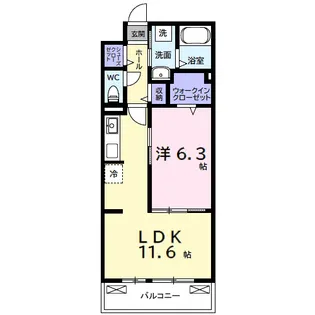ルポン ボヌール【2階】の間取り