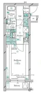 ガリシア千鳥町Ⅱ【4階】の間取り