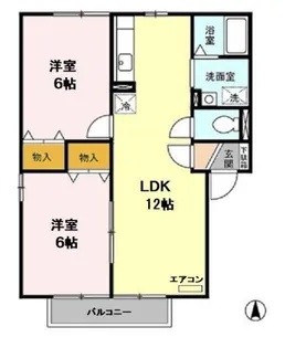 プランドール・ビュー A【2階】の間取り