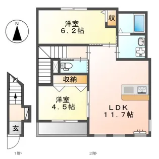 フルール【2階】の間取り