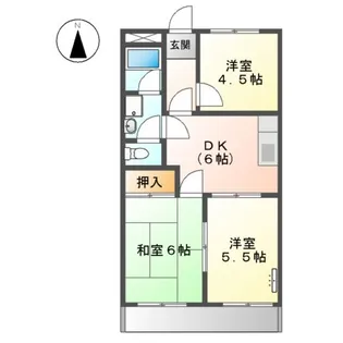 クィーンシティ信B【1階】の間取り