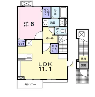 カーサ・グランデA【2階】の間取り