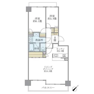 高輪パーク・ホームズ【9階】の間取り