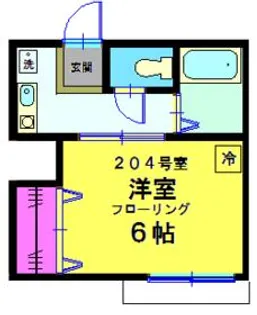 ユニティー神之木【204号室】の間取り
