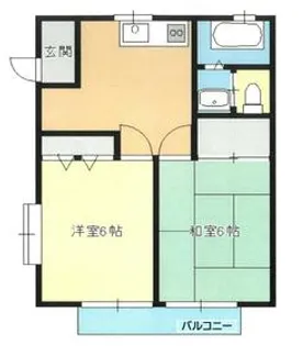 クレスト【201号室】の間取り