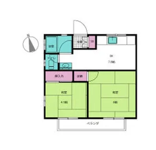 セイコーハイムA棟【204号室】の間取り