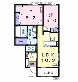 ガイア・ルタン【1階】の間取り