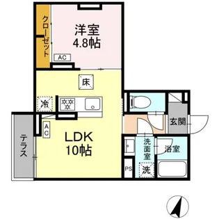 セレスティア中央 II【1階】の間取り