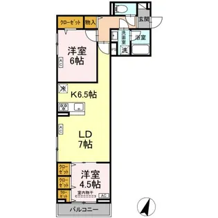 セレスティア中央 II【2階】の間取り