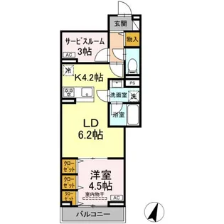 セレスティア中央 II【2階】の間取り