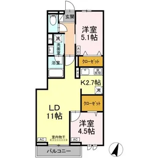 セレスティア中央 II【3階】の間取り
