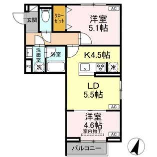 セレスティア中央 II【3階】の間取り