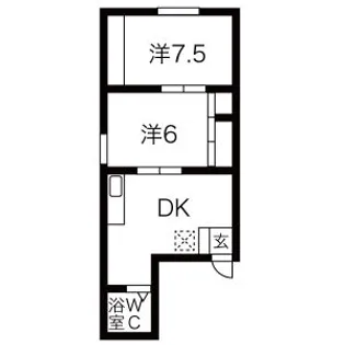 千里山西コーポ第3ビル【1階】の間取り