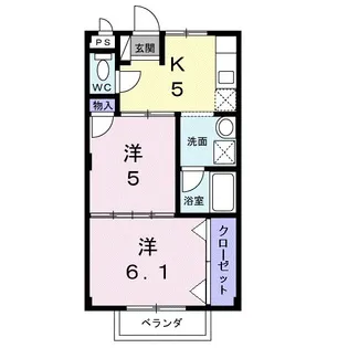 レジデンス萱場B【1階】の間取り