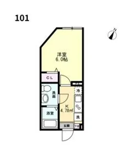 ルージュエール豊四季【1階】の間取り