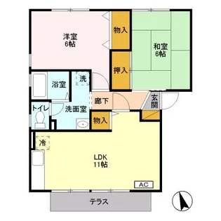 ネオ・アヴァンセ五代 伍番館【1階】の間取り