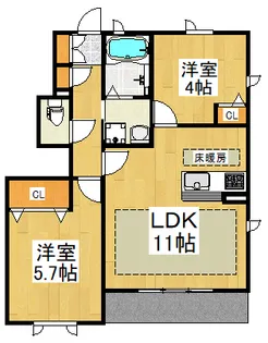 プレミア凛樹R【1階】の間取り
