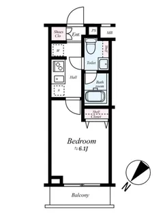 プレール・ドゥーク下丸子【209号室号室】の間取り