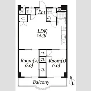 小山ステーションヒルズ【702号室】の間取り
