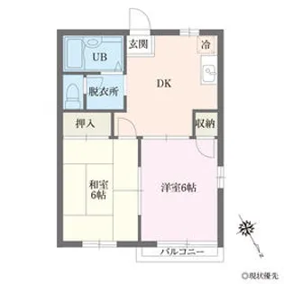 ガーデンハイツE【202号室】の間取り