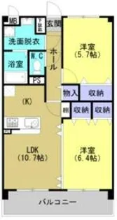 グランディール陽東【3階】の間取り