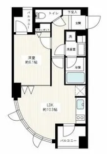 カスタリア高輪台【7階】の間取り