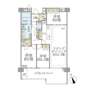 ザ・パークハウス代々木大山レジデンス【3階】の間取り