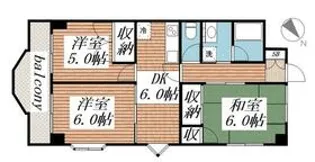 ハニーハイツ田間【205号室】の間取り