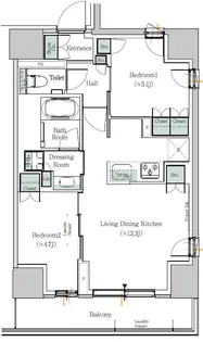 ONE ROOF RESIDENCE NISHINIPPORI【4階】の間取り