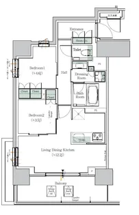 ONE ROOF RESIDENCE NISHINIPPORI【12階】の間取り
