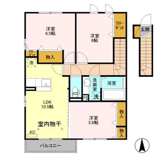 エルミタージュ B【2階】の間取り
