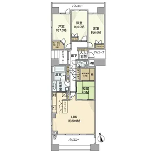 パークスクエア藤が丘【4階】の間取り