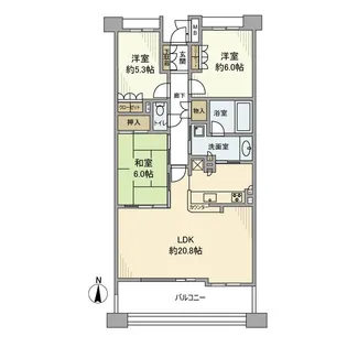 プラウド名東藤森【504号室】の間取り
