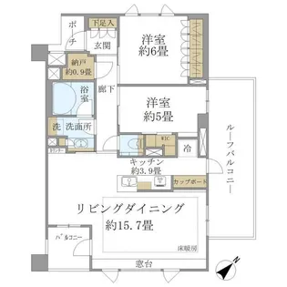 Brillia大井仙台坂【4階】の間取り