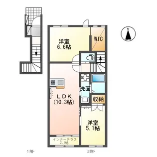 メゾン北原 Ⅱ【2階】の間取り