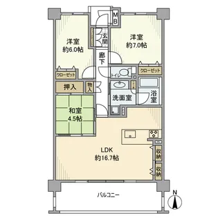 カルティア長久手WESTCOURT【502号室】の間取り