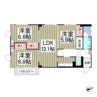 ツルオカハイツ【3階】の間取り