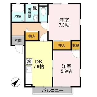 ハイツ常盤 B【2階】の間取り