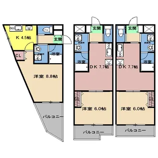 ビアンリベール【205号室】の間取り