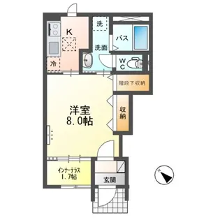 つくば市倉掛アパート(仮【1階】の間取り