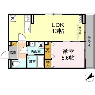 DーINVEST栄町【1階】の間取り