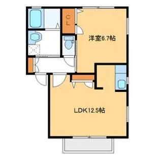 グランドール駒形【B201号室】の間取り