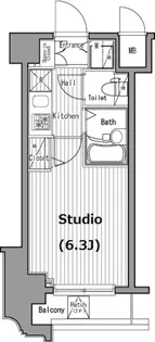 グランド・ガーラ五反田【2階】の間取り
