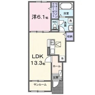 ルーブル イクヒ【1階】の間取り