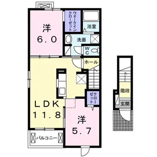 アバンス ラペ【2階】の間取り